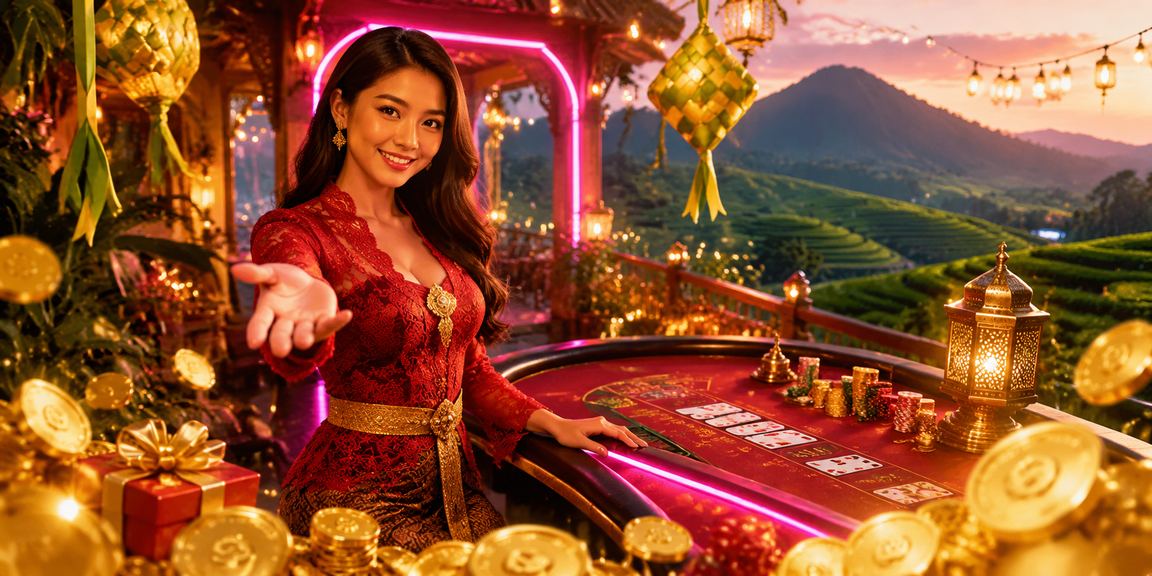Ilustrasi neon baccarat di sp777 casino online