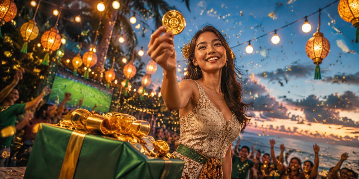 Suasana platform taruhan casino yang diakses di tepi pantai dengan nuansa santai