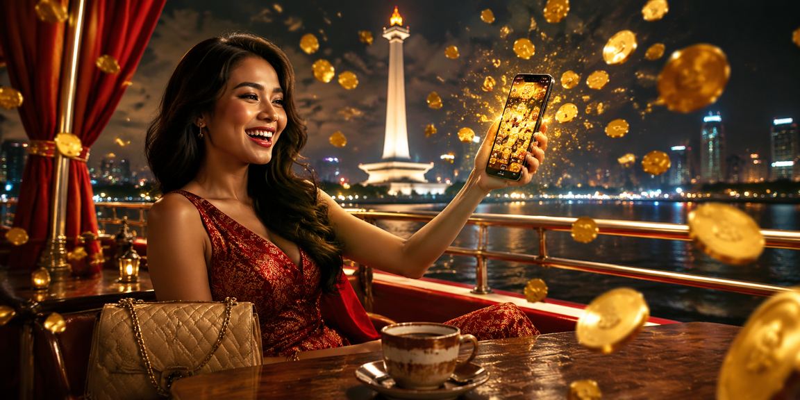 Pengguna menikmati platform casino mobile sp777 sambil bersantai di kafe Indonesia