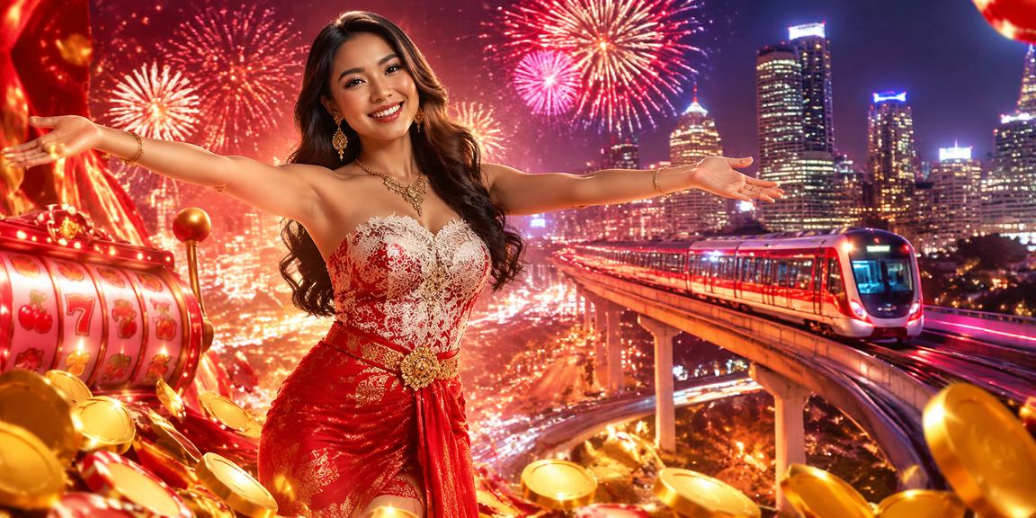 Suasana festival permainan slot dengan tampilan bonus berlimpah di layar